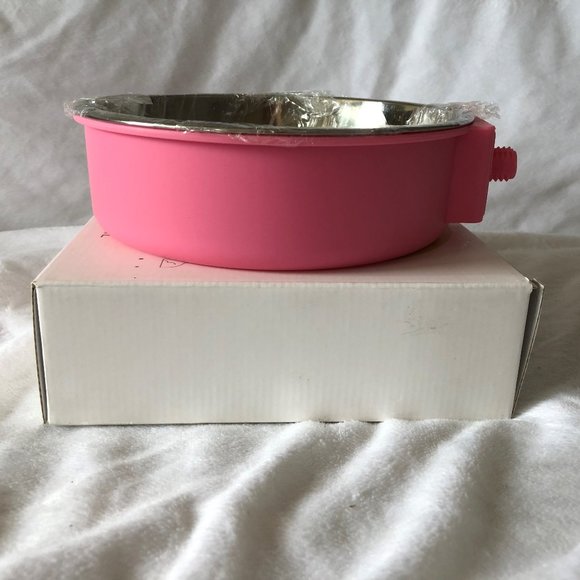 Brand New Hanging Pink Dog Bowl / Dish for crate - Picture 1 of 2